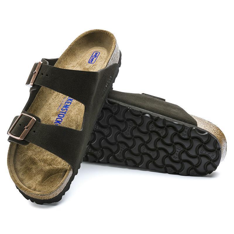 Birkenstock Soft Footbed Ruskind Arizona Dame Sort | DK 76GSO